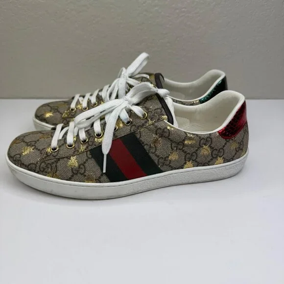 Mens Gucci Ace GG Supreme "Bees' Sneakers U.S. Size 8.5 - Picture 5 of 12